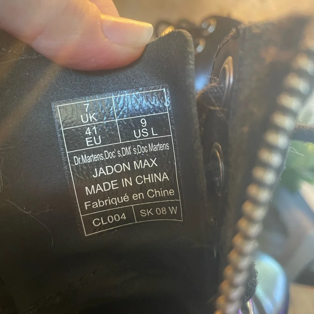 Dr. Martens Shiny Black Combat Boots - Picture 5 of 6